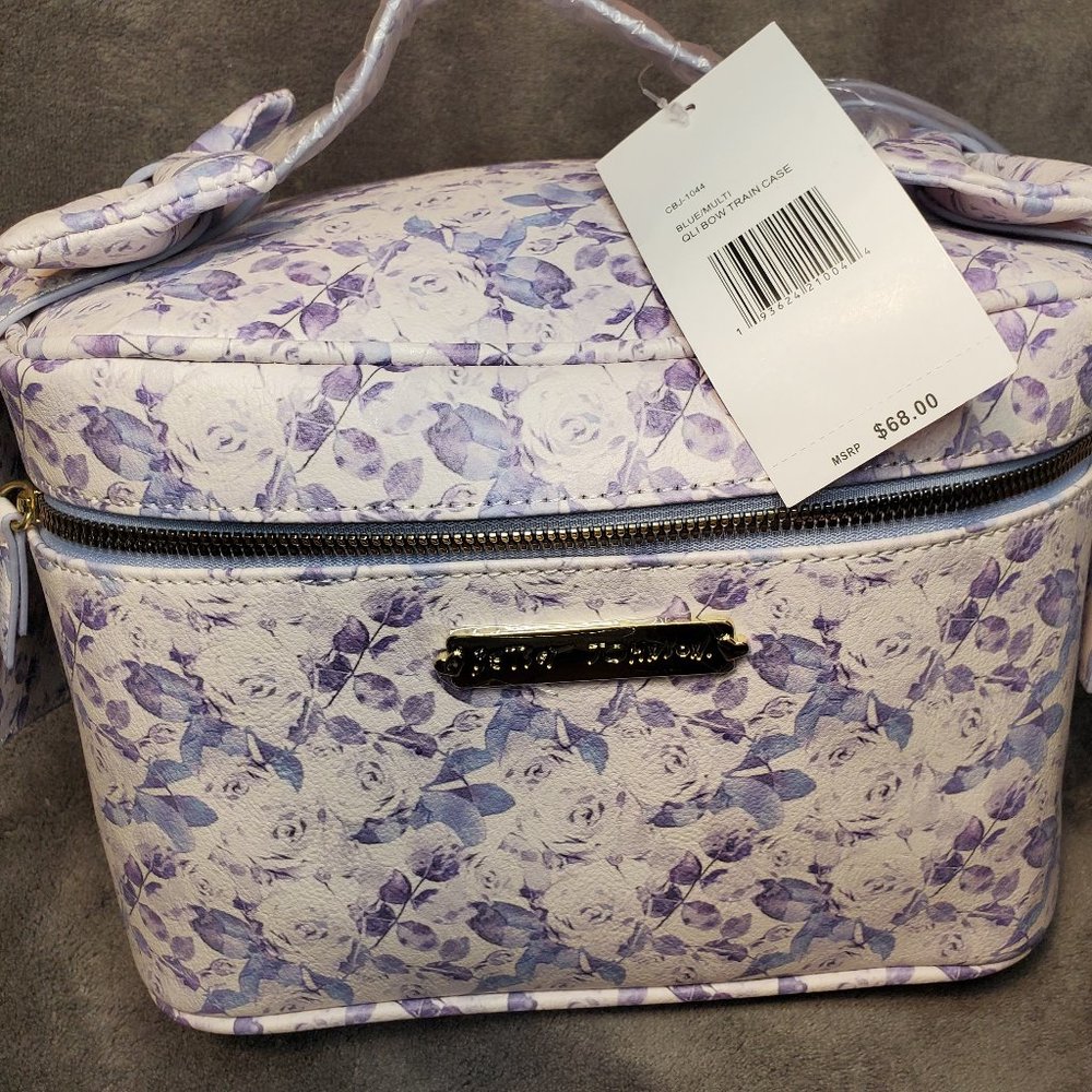 Betsey Johnson Blue Bow Train Case